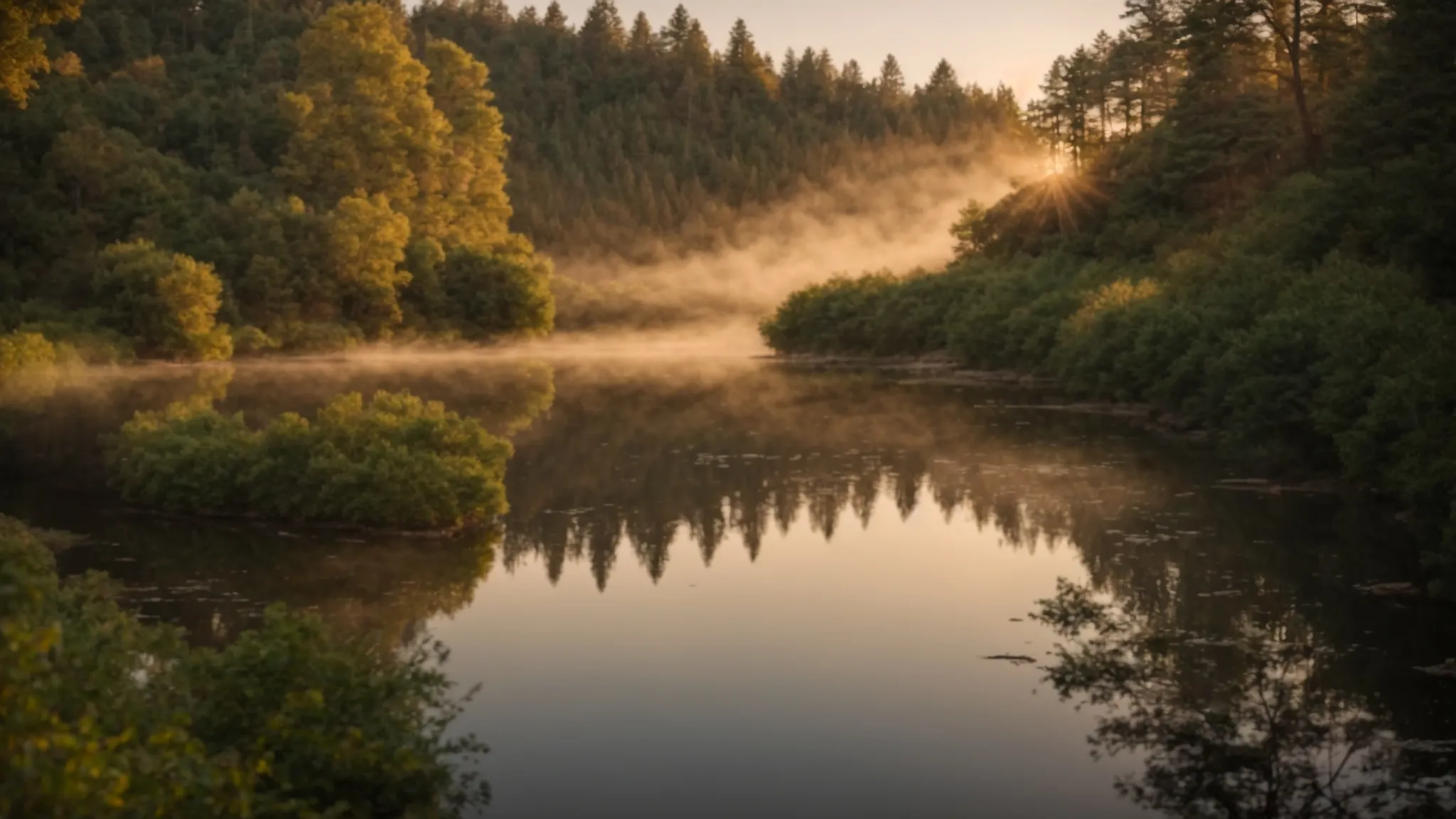 a peaceful sunrise meditation session by a tranquil lake for mental health and relaxation.