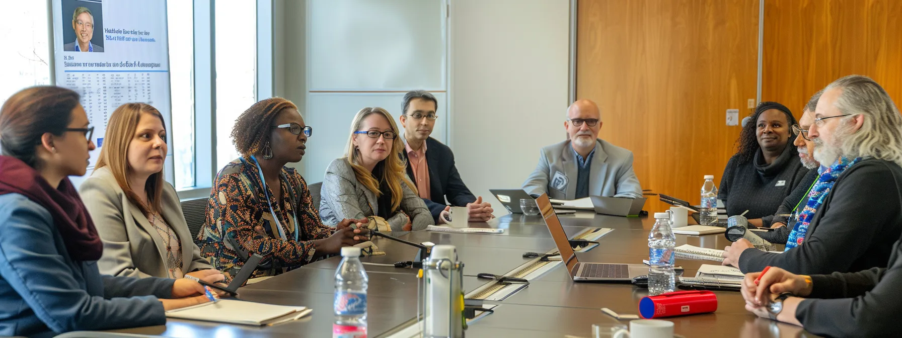 a diverse group of behavioral health professionals gathered around a table, each with their own unique specialization and approach, showcasing the range of expertise in the field.