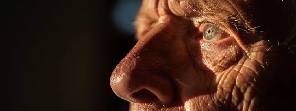 a dramatic close-up of a worried face illuminated by soft, shadowy light, capturing the essence of concern as it vividly reflects the urgency of health symptoms that should not be overlooked.