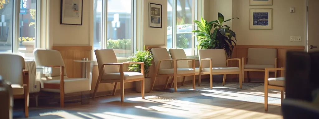 a serene and inviting mental health clinic setting with warm, natural lighting and comfortable furnishings, symbolizing support and understanding in mental healthcare.