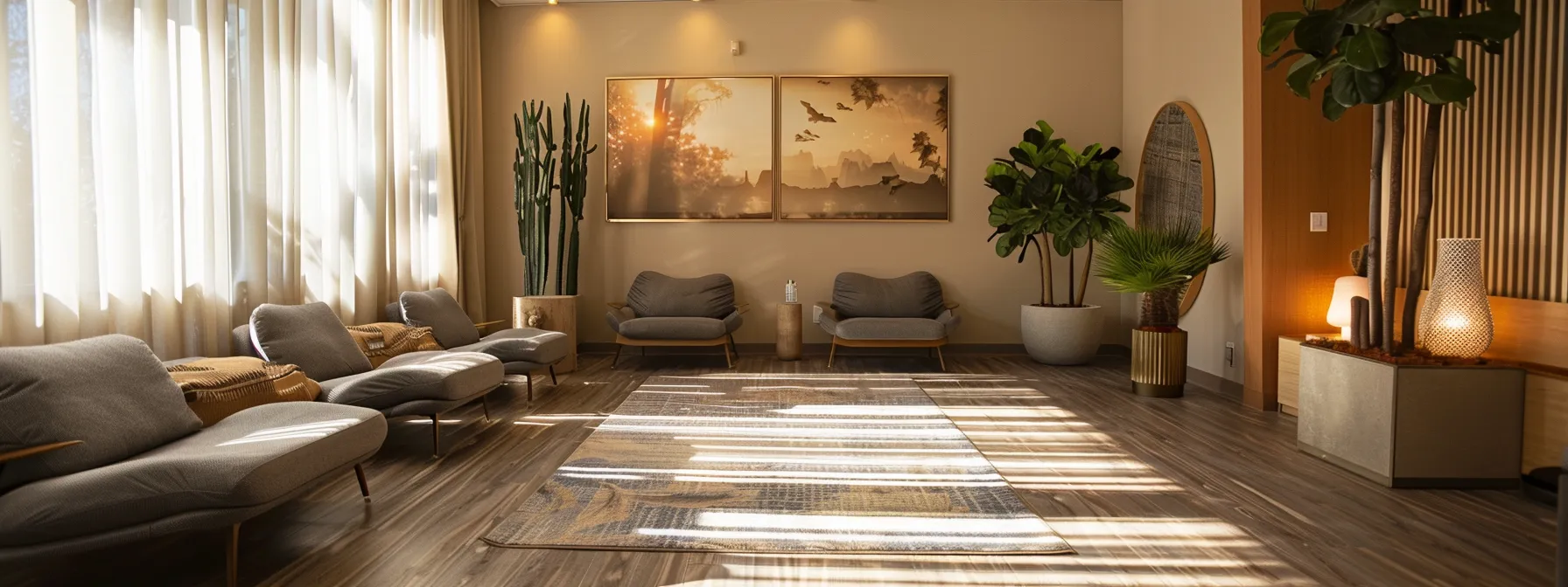 a serene therapy room bathed in soft, natural light, showcasing a cozy environment with plush seating, inviting art, and a calming atmosphere that embodies the essence of cbt, mbt, and dbt therapies for mental well-being.